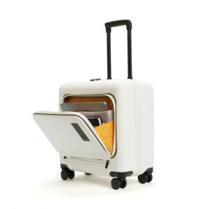 Premium Front-Open Cabin Size Trolley Bag with Laptop Compartment – 360° Spinner Wheels & TSA Lock – Travel Suitcase