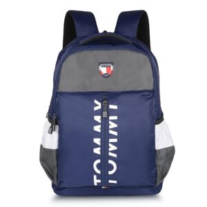 Tommy Hilfiger Navy Blue Casual Backpack | Multi-Compartment Laptop & Travel Bag
