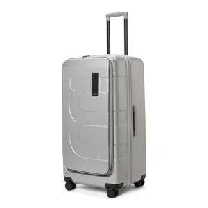 Premium Silver Hard Shell Trolley Suitcase | 4-Wheel Spinner Travel Luggage with Telescopic Handle