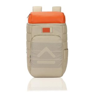 Modern Beige & Orange Multi-Compartment Laptop Backpack | Lightweight Travel & Daily Use Bag