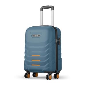 Safari Teal Blue Hard Shell Cabin Trolley Bag with 360° Spinner Wheels & TSA Lock
