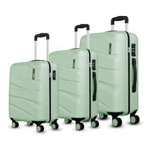 Premium Mint Green 3-Piece Hard Shell Luggage Set with 360° Spinner Wheels & TSA Lock
