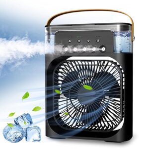 Portable Air Cooler with Water Tank & Mist Spray – Rechargeable Mini Cooling Fan with Adjustable Speeds