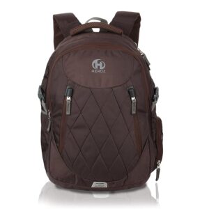 HEROZ Premium Brown Laptop Backpack | Stylish & Spacious College & Office Bag with Multiple Compartments