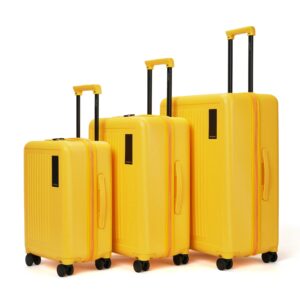 US.Street 🇺🇸 American Style Premium Yellow Hard Shell Trolley Set (Set of 3)