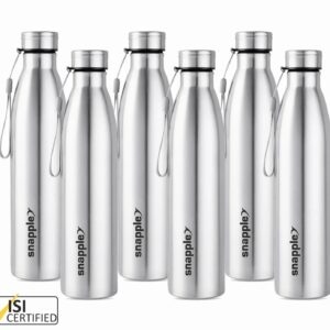 Stainless Steel Water Bottle Set (Pack of 6) – ISI Certified, Leak-Proof & Reusable