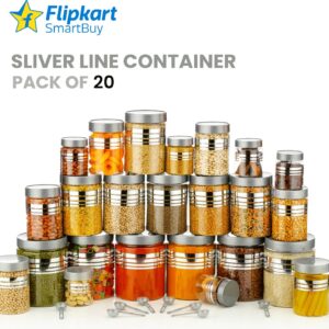 Silver Line Kitchen Storage Container Set (Pack of 20) – Airtight, Durable & Stylish Design