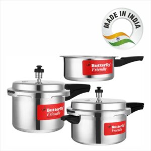 Butterfly Friendly Pressure Cooker Set – Durable Aluminium, Safe Cooking & Made in India