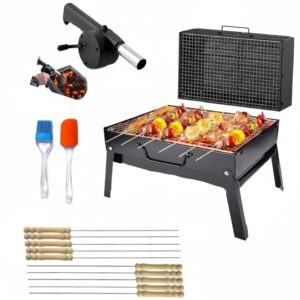 Foldable Charcoal Barbecue Grill Set with Accessories – BBQ Party Kit (Pack of 1 Set)