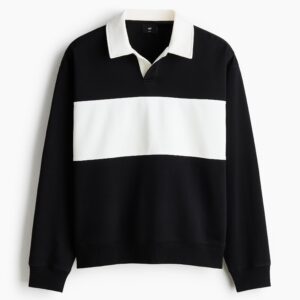Men’s Premium Black & White Colorblock Sweatshirt | Smart Casual Wear